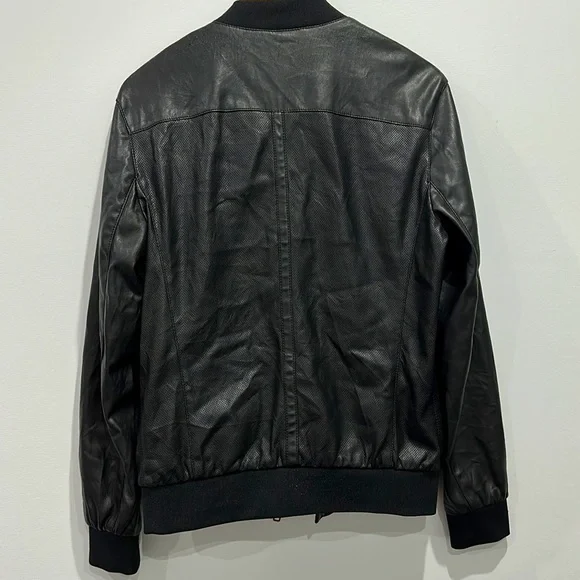 Zara Man Black PU Zip Jacket in Size M - Picture 3 of 4